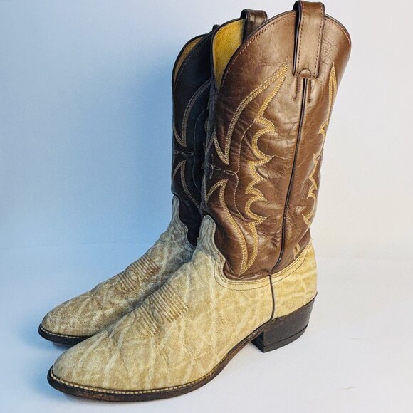 Vintage Abilene Western Cowboy Boots Elephant 9.5 D Made in USA main image 9